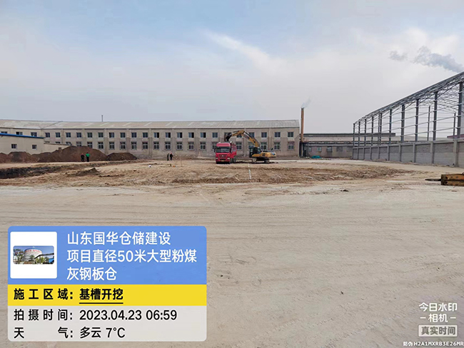 台州大型粉煤灰钢板仓直径50米项目进场